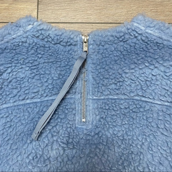 LULULEMON blue chambray Wool Whenever Crew pullover sherpa sweatshirt 10 - Picture 9 of 11